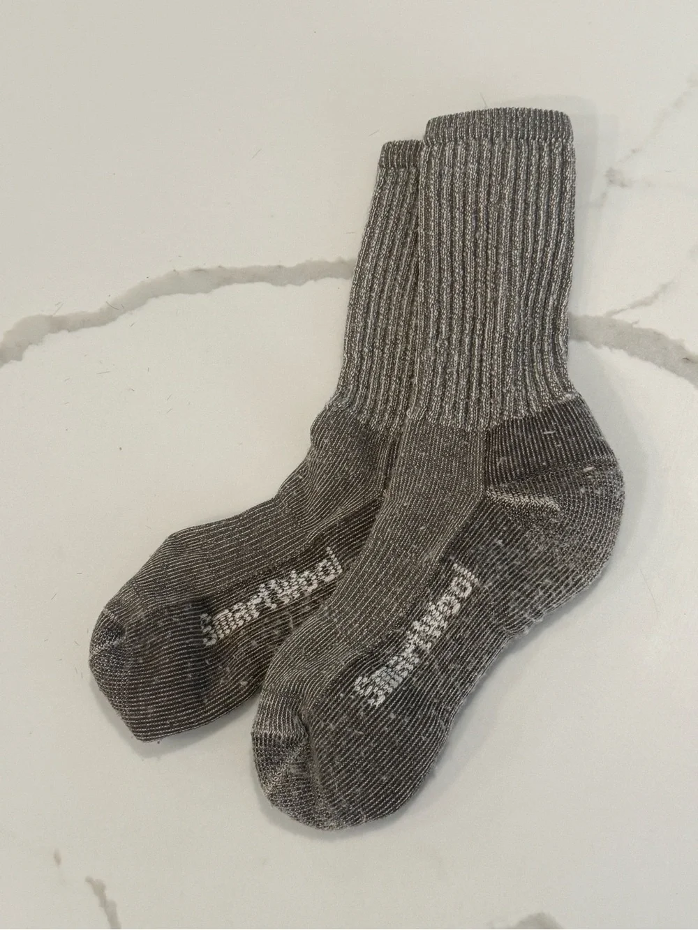 Smartwool Brown Ribbed Crew Socks